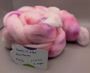 Hand Dyed Wool Roving Pinks Purples 4.20 Oz