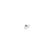 14k White Gold 5x3mm Oval Garnet AA Real Diamond ring