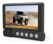 1 set 4-inch Touchscreen Hd Front, Interior, And Rear Dash Cam