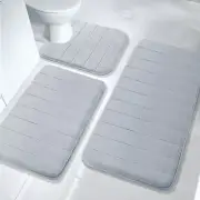 3 Pieces Memory Foam Bath Mat Sets, 44.1x24 + 31.5x19.8 and U-Shaped for Bath...