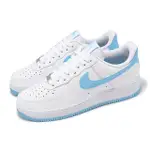 【NIKE 耐吉】休閒鞋 AIR FORCE 1 07 男鞋 白 藍 皮革 AF1 經典(FQ4296-100)