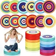 12 Pcs Round Floor Pillows for Kids Carpet Circles Floor Cushions for Classroom 15.35'' Rainbow Circle Flexible Seating Cushions Supplies Group Activity Marker for Kindergarten Playroom