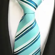 Men's Business tie Large Striped Light Blue tie