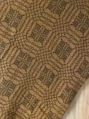 Primitive BLACK MUSTARD NANTUCKET TABLE SQUARE Coverlet Tablecloth Topper 52"
