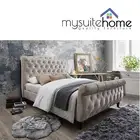 Jasmine Chesterfield Design Fabric Double/Queen/King Size Bed Frame