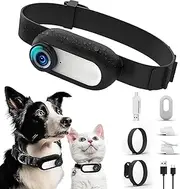 4K Cat Camera Collar, HD 1080P Wide Angle Waterproof LCD Display, Ultralight Cat Camera with Video & Photo Function for Dogs Cats Gift Indoor/Outdoor Puppy Supplies