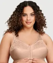 Glamorise Magiclift Front-Closure Support Wire-Free Bra - Blush (Size 18C)
