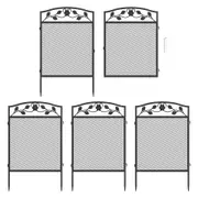Set of 5 Decorative Garden Fence Folding Wire Patio Border Edge Section Fences