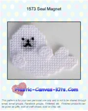 White Seal Magnet-Plastic Canvas Pattern or Kit