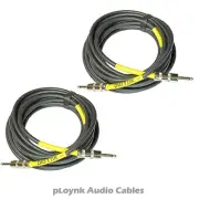 2 PLOYNK Audio Heavy Duty professional grade 1/4 PA amp to speaker cables 50 ft