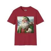 Fancy Green Suit Santa Clause Tee, Festive Christmas T-Shirt, Holiday Tee