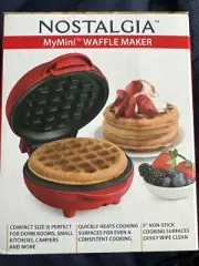 Nostalgia MyMini Mini Waffle Maker 5" Non-Stick Cooking Surface. NEW
