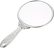 Retro Handheld Makeup Mirror with Handle Portable Compact Beauty Mirror for Makeup Vanity and Travel Present for Women Friends and Professionals Design