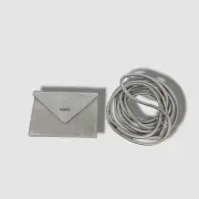 Medea Silver Belt Wallet Saffiano