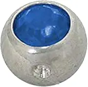 BodyJewelryOnline Surgical Steel Replacement Dimple Bead (5Mm) with Blue Jewel