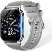 ZYVICXFJ Smart Watch 1.85” Large Screen for Men and Women, Bluetooth 5.4 with Call Function Pedometer Wristwatch Sports Watch Multiple Exercise Modes Call/Message Notification Music Playback Silver