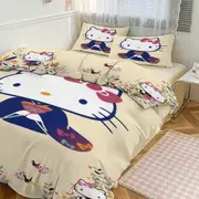 Bed Sheets g576 Hello Kitty Print Bedding Set Pattern Duvet Cove Set 3 Pieces 1 Quilt Cover And 2 Pillowcases for Women Men Teens tq576 Bed Sheets