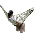Portable Camping Hammock Folding Camping Rope Bed Nylon Mesh Hammock Travel