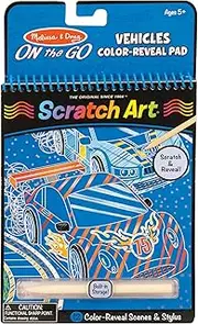 Melissa & Doug - On The Go - Scratch Art Color-Reveal Pad - Vehicles