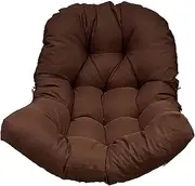 Outdoor Swing Egg Chair Cushion, Swing Egg Chair Cushion with Backrest & Ties, 10cm Thick Soft Seat Pad, Skin-Friendly Fabric for Porch, Patio, Garden(Brown)