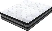 STARRY EUCALYPT Queen Mattress, 36cm Thick, Pocket Spring & Memory Foam, Medium Firm, Euro Top, Black