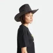 New Brixton straw western cowgirl hat, Houston, cowboy size, long medium black