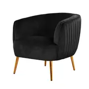 Evelyn Velvet Sofa Accent Chair Black