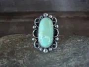 Navajo Sterling Silver Turquoise Adjustable Ring Size 8 to 11 Albert Cleveland