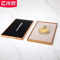 在飛比找樂天市場購物網優惠-不銹鋼絨布托盤飾品首飾展示盤架子手表珠寶錢包手鐲陳列道具櫥窗