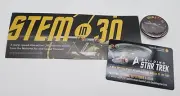 B0453 USA Enterprise Star Trek Smithsonian Button Pamphlet Card Promo 50th