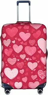 [Pvinnk] Valentine Day Print Protective Luggage Cover Elastic Washable Suitcase Protector Travel Gear Protector, White, Small