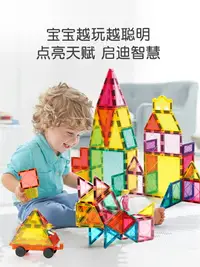在飛比找樂天市場購物網優惠-免運 科博一歲寶寶玩具益智早教多功能三歲3彩窗磁力片積木拼裝