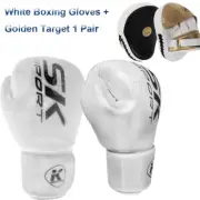 Boxing Gloves+Curved Hand Target Boxing Sparring MMA Punch Bag Gloves Set AU