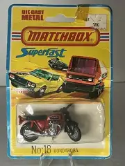 Vintage 1975 Matchbox SUPERFAST #18 Hondarora Honda Motorcycle Diecast Orange