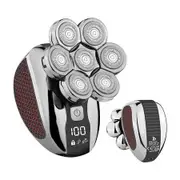 Head Shavers for Bald Men, 6 in 1 Detachable 7D Head Shaver, Electric Razor with Hair Sideburns Trimmer
