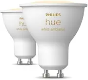 Philips Hue GU10 Smart Lamp, Adjustable Warm to Cool White Light, 2 Pack, Bluetooth Compatible, Voice Control with Alexa, Apple Home and Google Assistant