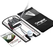 KINGTOP Golf Putting Alignment Mirror with Putting Cup Combo, Portable Swing Training Aids, Practice Putting Trainer with Hole Cup Set, Mirror Size 12”L x 6”W
