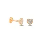 Mini Heart CZ Minimalist Tragus Ear Piercing Stud Real 14k Solid Gold