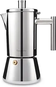 Easyworkz Diego Stovetop Espresso Maker Stainless Steel Italian Coffee Machine 10-12Cup 520ml Induction Moka Pot