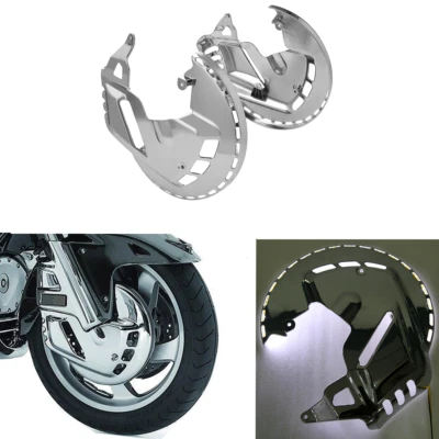 Brake Rotor Covers LED Ring White Fire Fit For Honda Goldwing 1800 GL1800 01-17