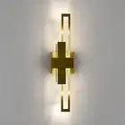 Modern LED Wall Sconce Gold Wall Light Rectangle Wall Lamp with Acrylic Shade