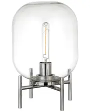 Abraham + Ivy Edison Clear Glass Globe & Polished Nickel Table Lamp