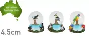 4.5cm Australian Bird Parrot Wren Kookaburra Water Ball Snow Globe Ornament Gift