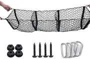 zolyet Storage Net Pocket Car Trunk Net Bag Rear Cargo Net Storage Organizer 47x12in for Car Truck Pickup SUV Black 47x12in(3-Grid)