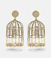[Sydney Evan] Sydney Evan Albert Cage Large 14kt gold earrings with diamonds One Size gold