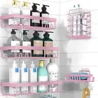 Adhesive Shower Caddy 5 Pack Corner Rack Bathroom Storage RV Pink