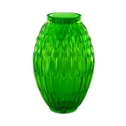 Lalique Plumes Vase in Amazon Green, Large
