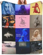 Billie Blanket Throw Air Conditioning Blanket Eilish Merch Album Covers Gift Soft Warm for Bed Sofa 76x102cm 40x30in