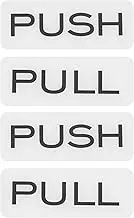 uxcell 2Set Push Pull Door Stickers, 2x4.7in Push and Pull Signs Plate Acrylic Vertical Self-Adhesive for Doors Glass Window Business Stores, Rectangle, White