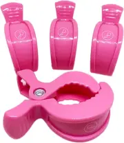 PAPPIYON PRAM PEGS, Stroller PEGS, PRAM Clips, Stroller Clips (Pink) - Pack of 4